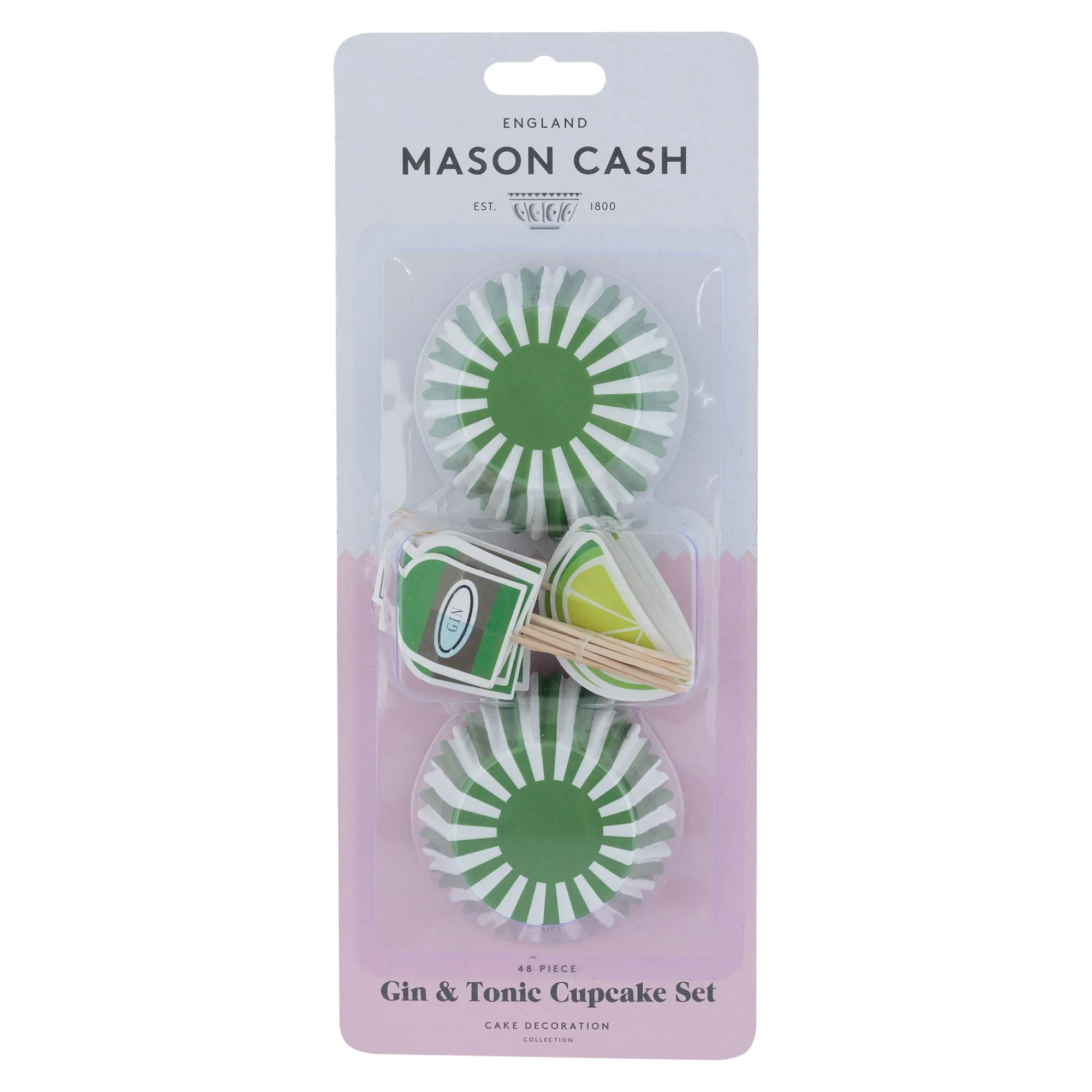 Cupcake Cases & Toppers>Mason Cash 48 Gin & Tonic Cupcake Case & Toppers