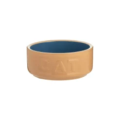 Cane Pet Bowls|Cat Bowls>Mason Cash Cane & Blue Lettered Cat Bowl 13cm