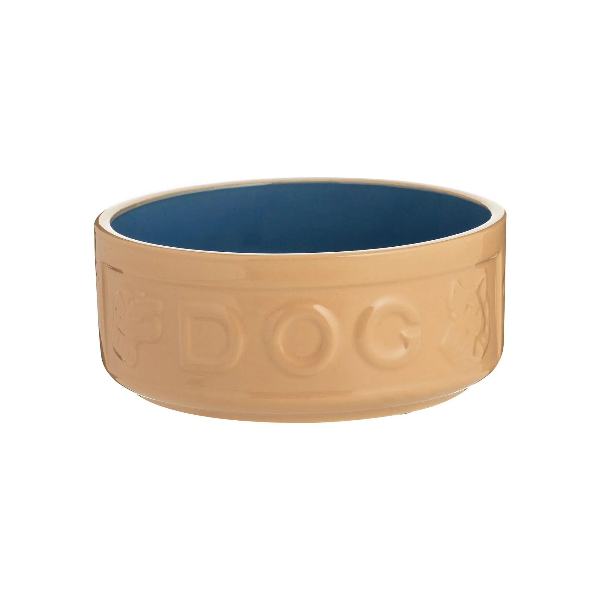 Cane Pet Bowls|Dog Bowls>Mason Cash Cane & Blue Lettered Dog Bowl 15cm