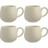 Mugs>Mason Cash Embossed Honeycomb Set Of 4 Cream Mugs 350ml