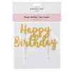 Cupcake Cases & Toppers>Mason Cash Happy Birthday Gold Cake Topper