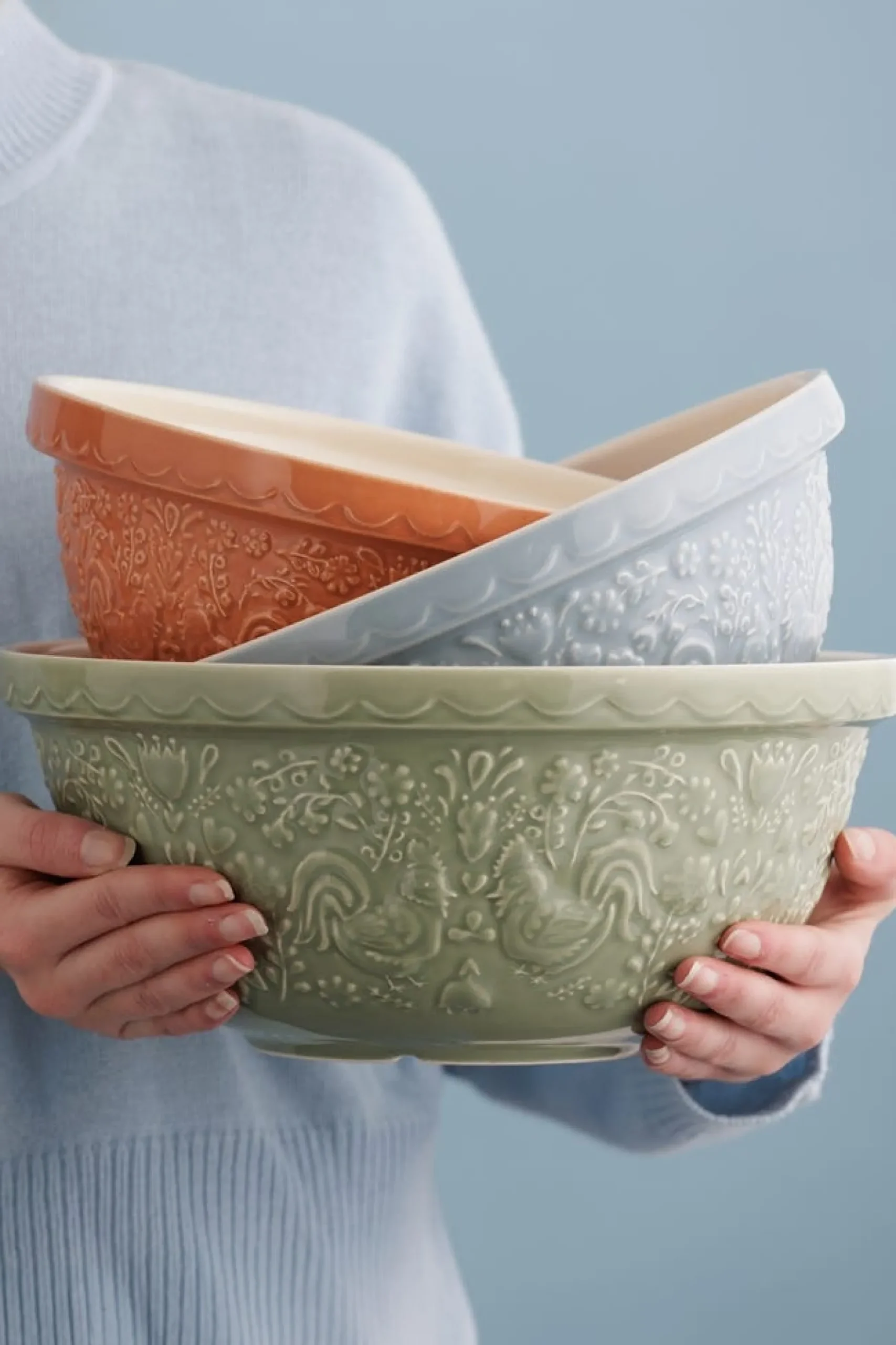 Home To Roost Mixing Bowls>Mason Cash Home To Roost S12 Green Mixing Bowl 29cm