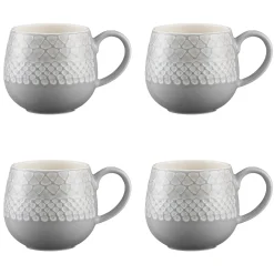 Mugs>Mason Cash Impressions Set Of 4 Grey Organic Mugs 350ml