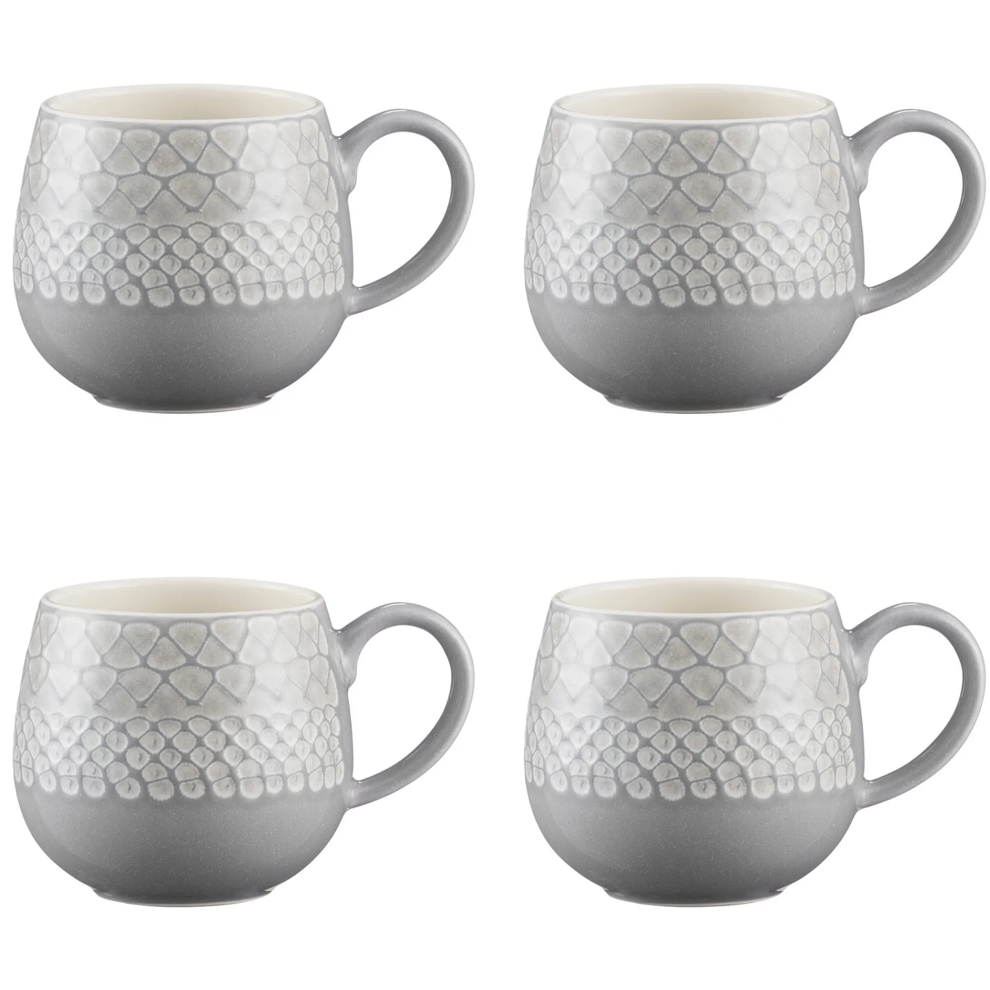 Mugs>Mason Cash Impressions Set Of 4 Grey Organic Mugs 350ml