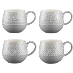 Mugs>Mason Cash Impressions Set Of 4 Grey Mugs 350ml
