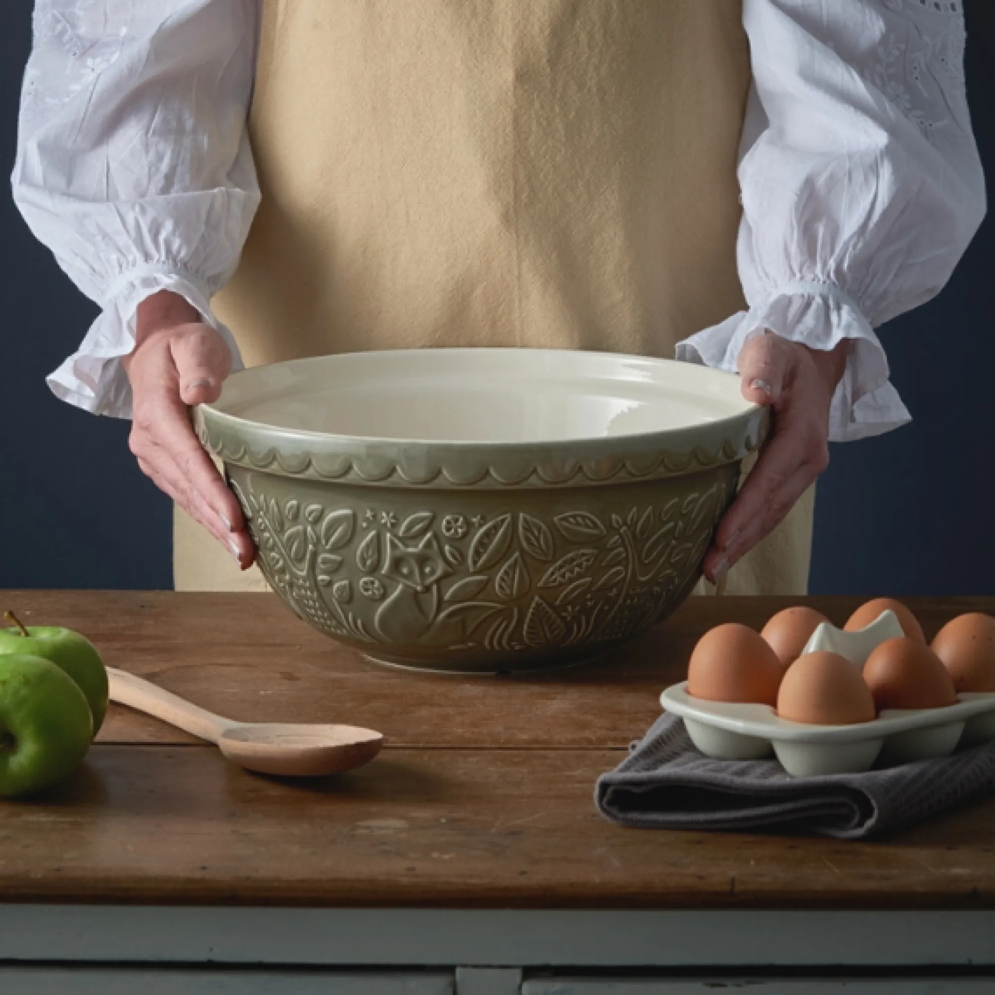 In The Forest Mixing Bowls>Mason Cash In The Forest S12 Grey Fox Mixing Bowl 29cm
