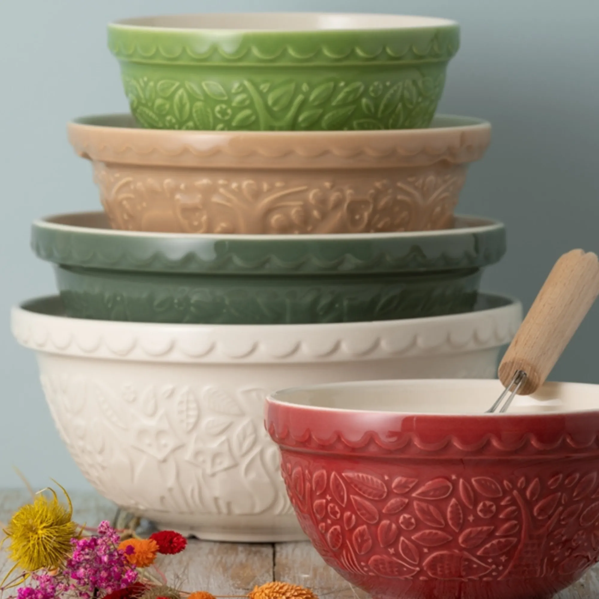 In The Forest Mixing Bowls>Mason Cash In The Forest S30 Red H/Hog Mixing Bowl 21cm