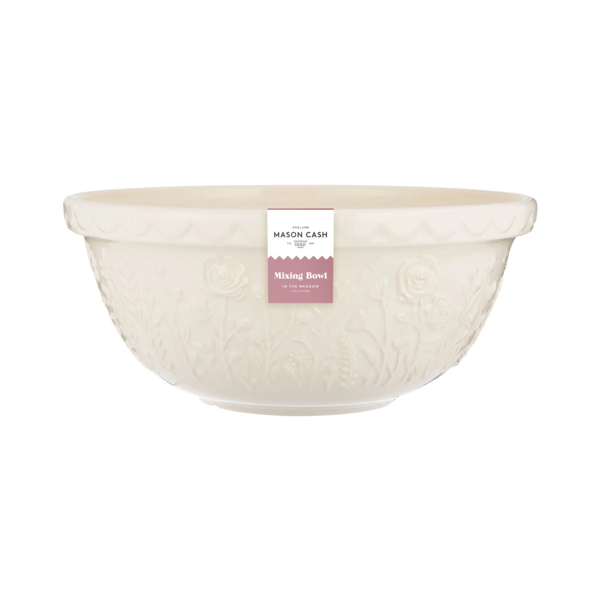 In The Meadow Mixing Bowls>Mason Cash In The Meadow S12 Cream Rose Mixing Bowl 29cm