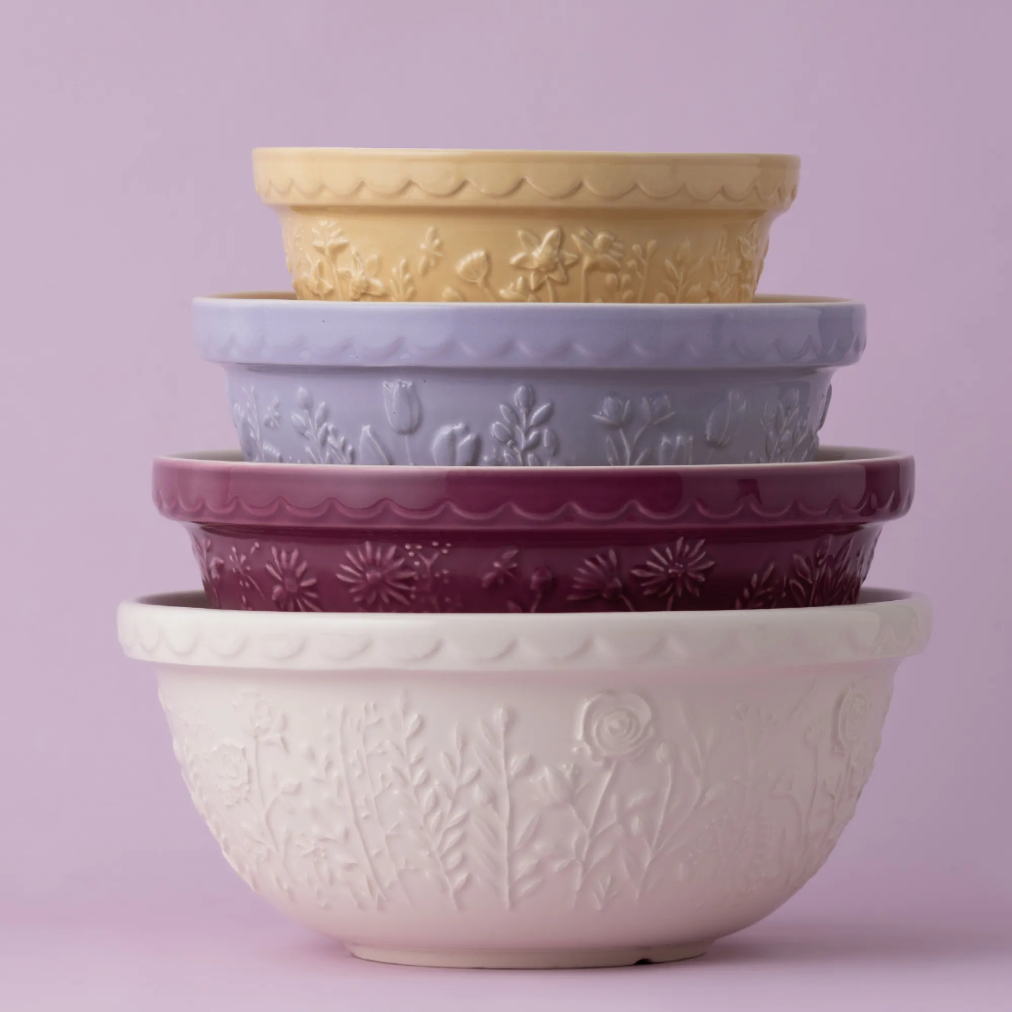 In The Meadow Mixing Bowls>Mason Cash In The Meadow S24 Tulip Lilac Mix Bowl 24cm