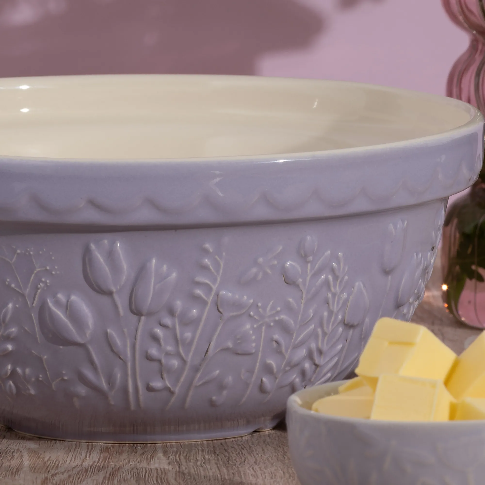 In The Meadow Mixing Bowls>Mason Cash In The Meadow S24 Tulip Lilac Mix Bowl 24cm