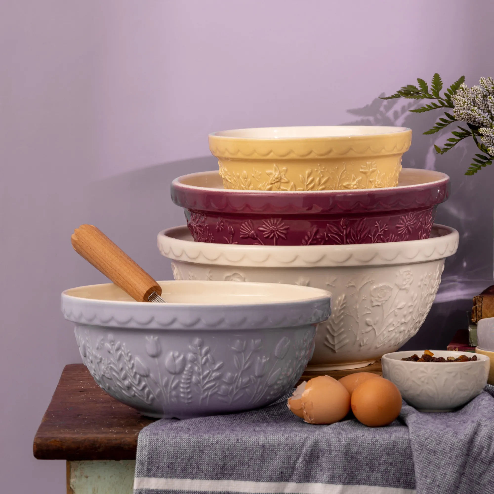 In The Meadow Mixing Bowls>Mason Cash In The Meadow S24 Tulip Lilac Mix Bowl 24cm