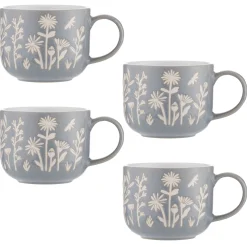 Mugs>Mason Cash In The Meadow Set Of 4 Blue Daisy Mugs 400ml