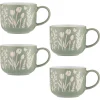 Mugs>Mason Cash In The Meadow Set Of 4 Green Tulip Mugs 400ml