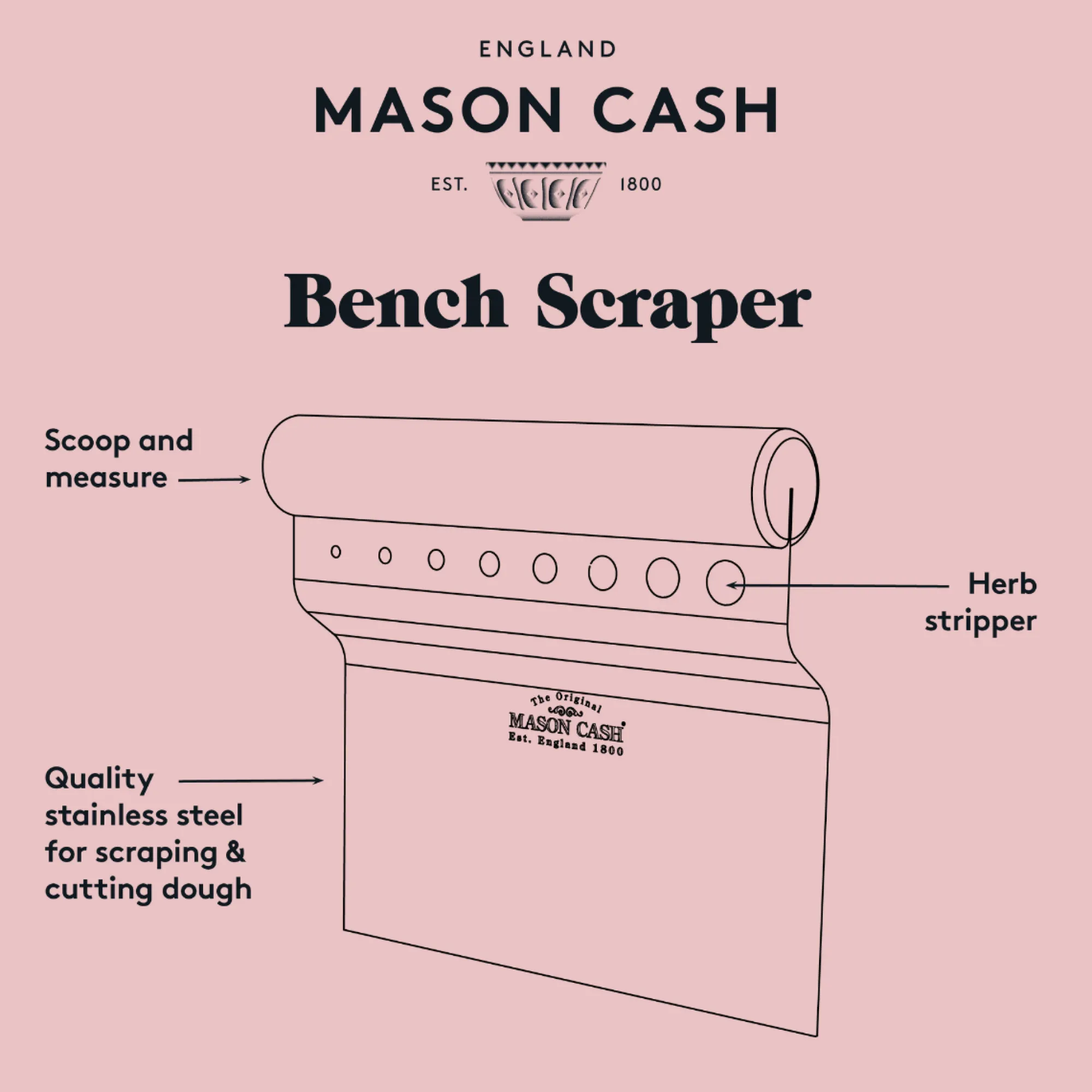 Innovative Kitchen Utensils|Accessories>Mason Cash Innovative Kitchen 4-In-1 Bench Scraper