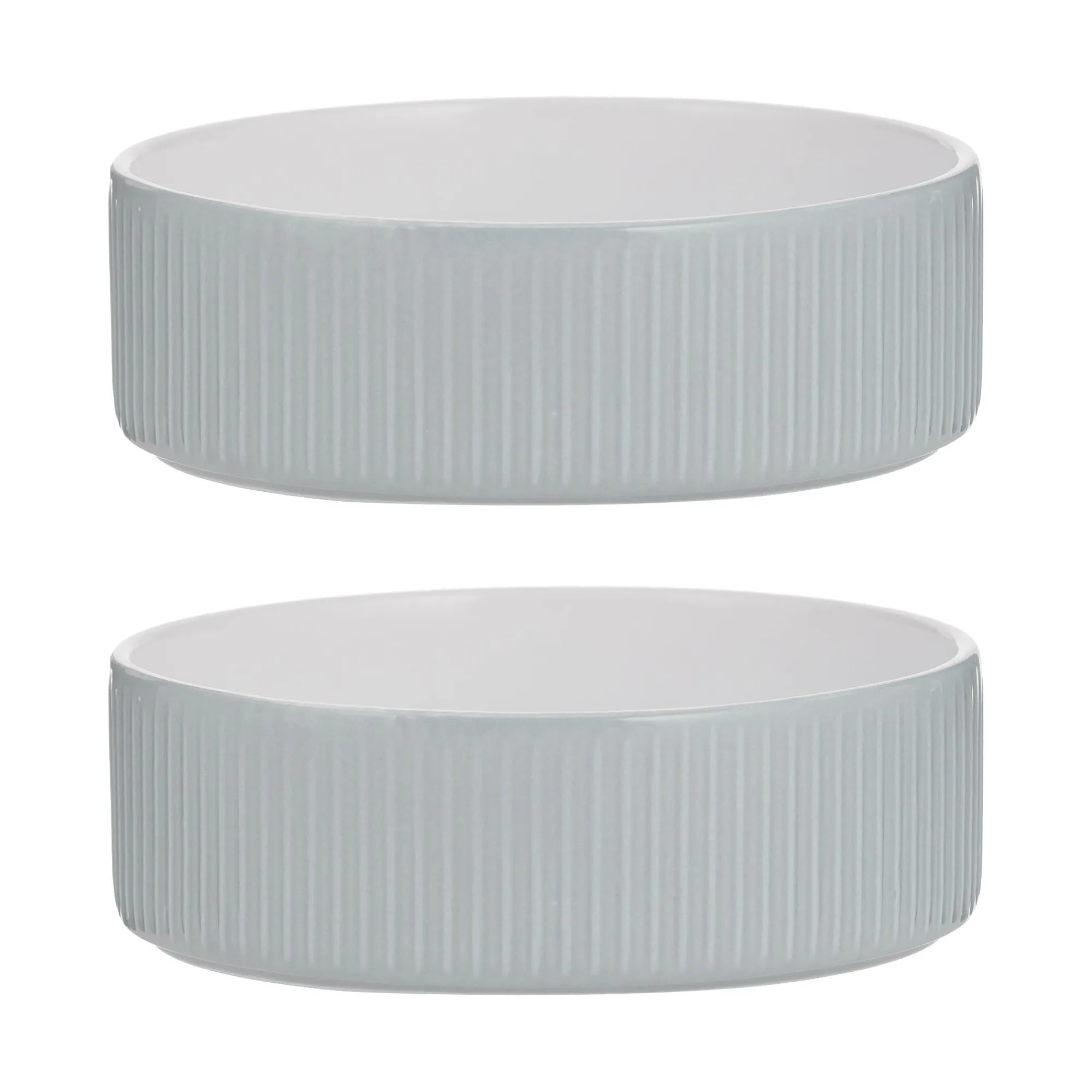 Decorated Pet Bowls|Dog Bowls>Mason Cash Linear Grey Set Of 2 Pet Bowls 15x5cm