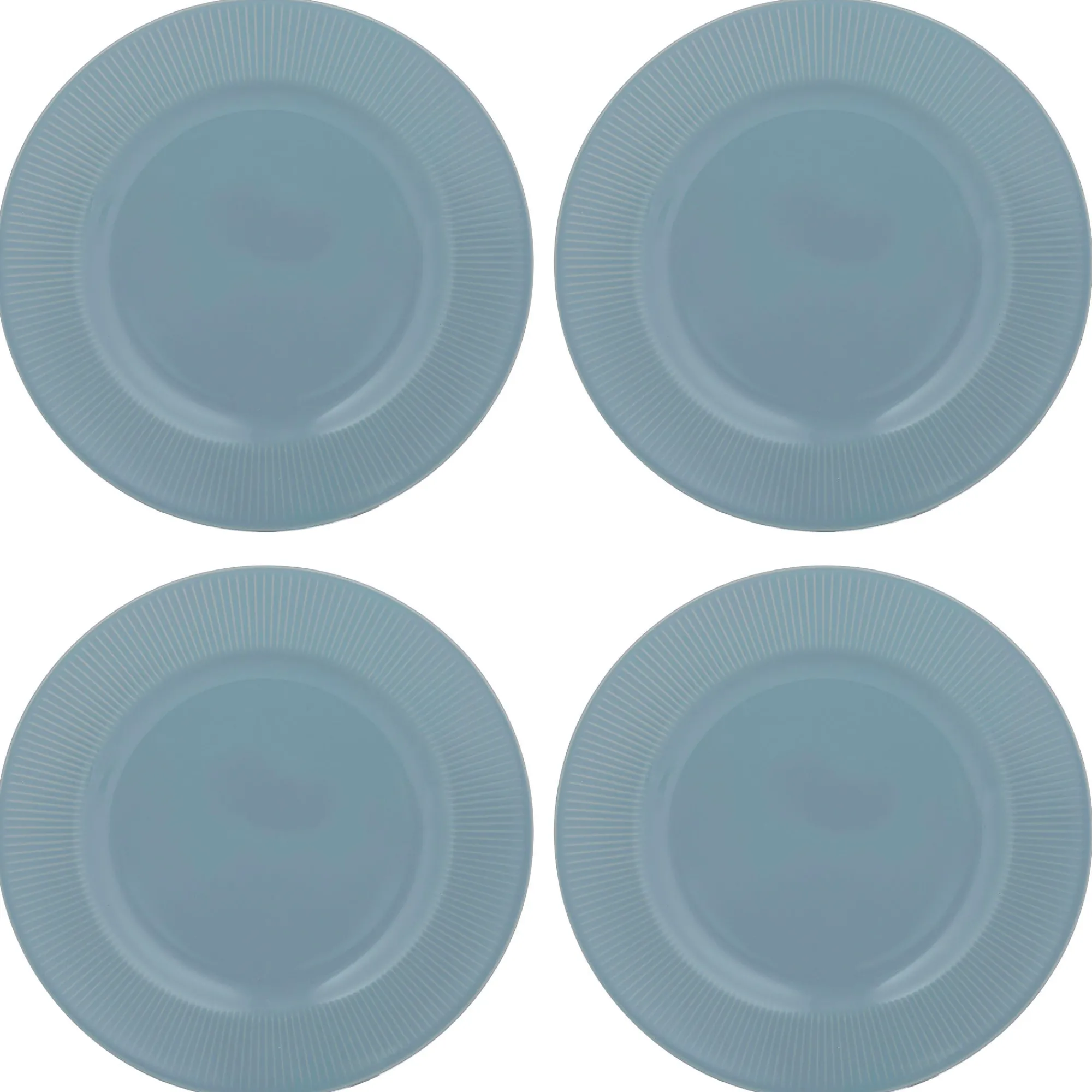 Plates>Mason Cash Linear Set Of 4 Blue Dinner Plates