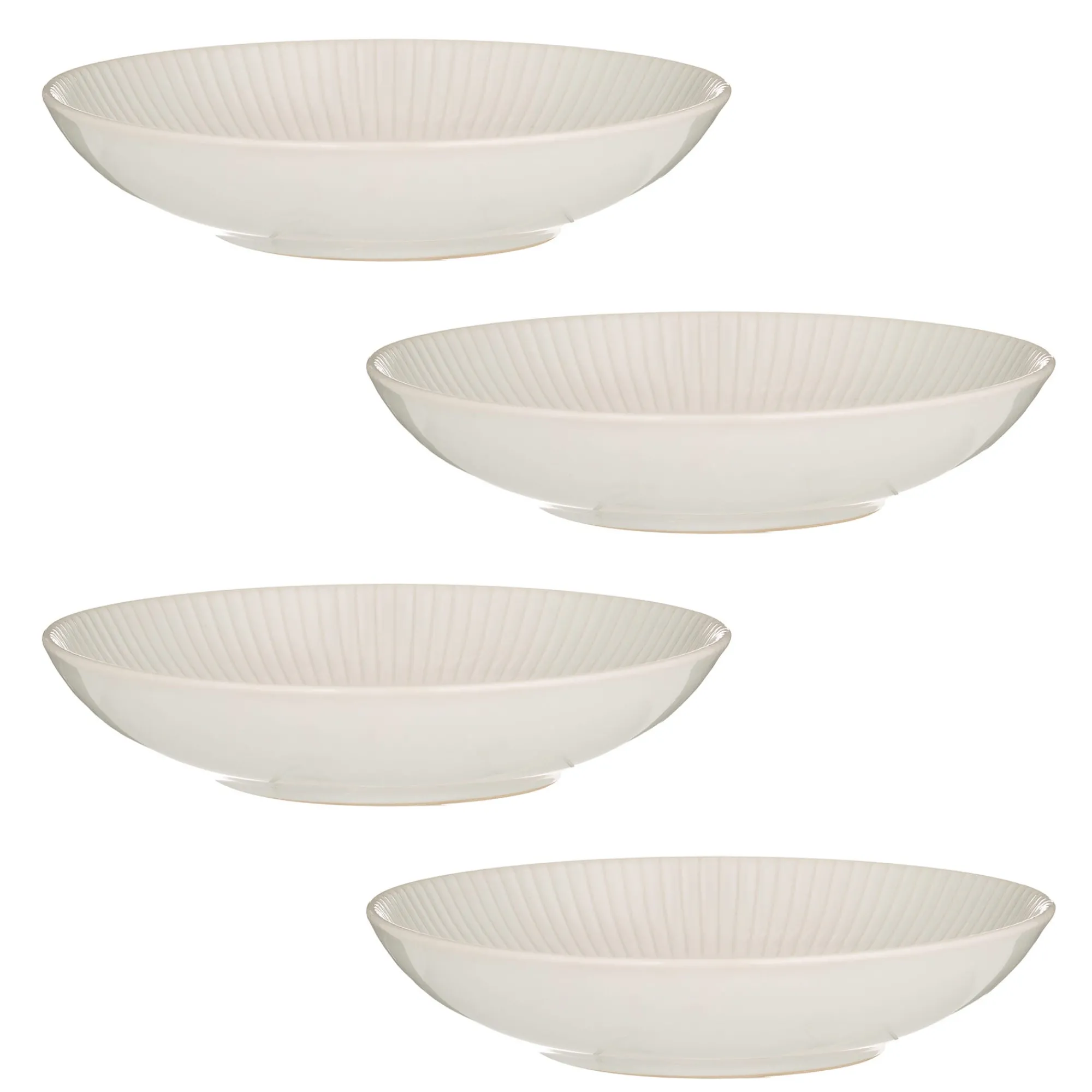 Bowls>Mason Cash Linear Set Of 4 White Pasta Bowls