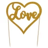 Cupcake Cases & Toppers>Mason Cash Love Gold Glitter Topper
