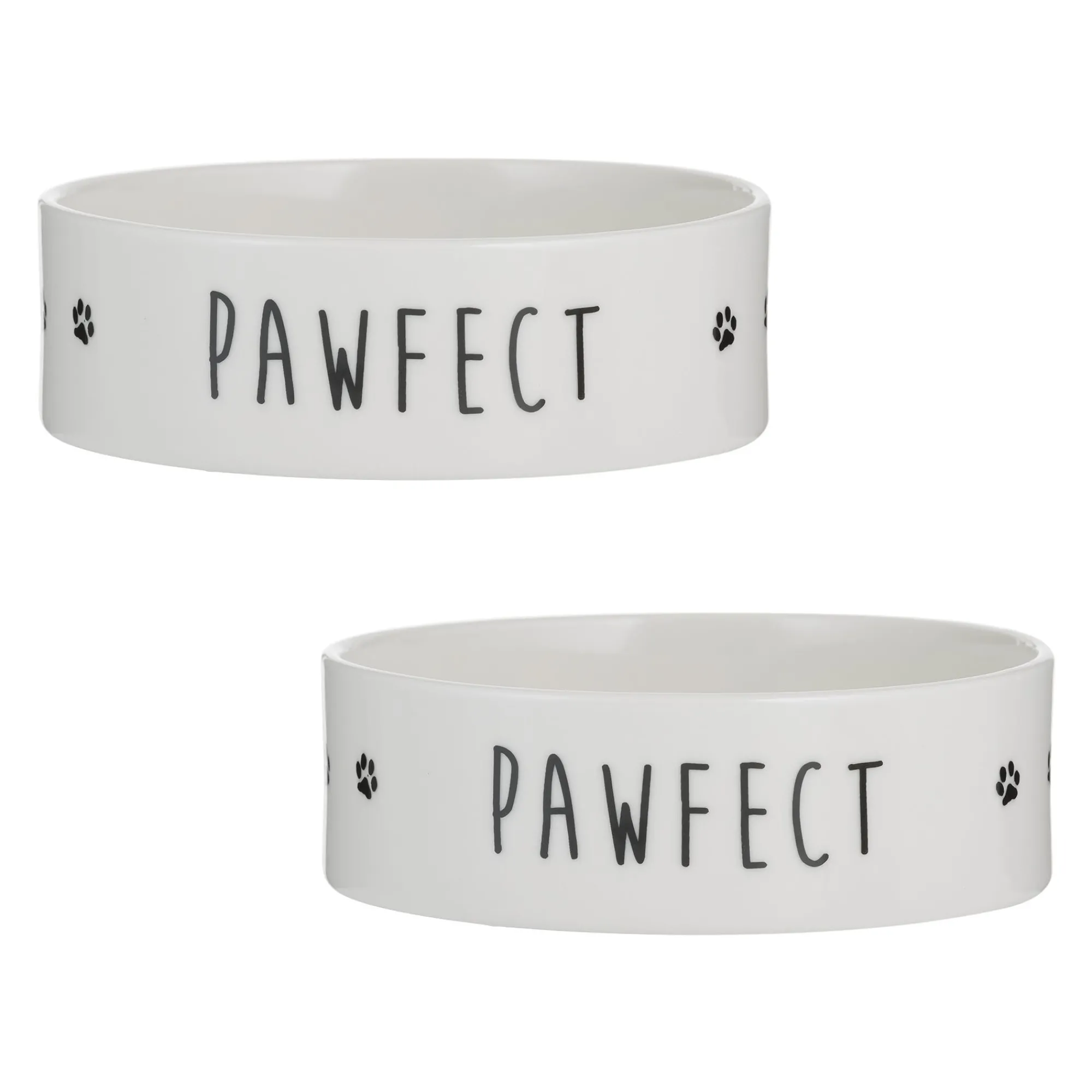 Decorated Pet Bowls|Dog Bowls>Mason Cash Pawfect Set Of 2 Dog Bowls 15x5cm