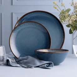 Plates>Mason Cash Reactive Blue Set Of 4 Dinner Plates