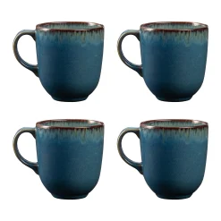 Mugs>Mason Cash Reactive Blue Set Of 4 Mugs 400ml