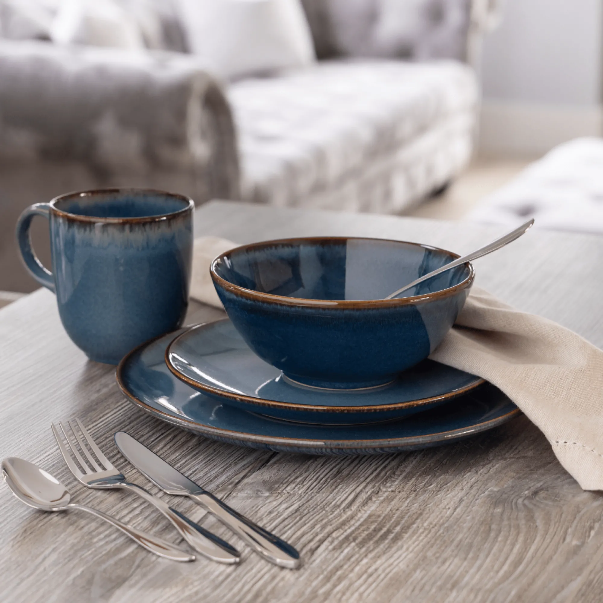 Plates>Mason Cash Reactive Blue Set Of 4 Side Plates