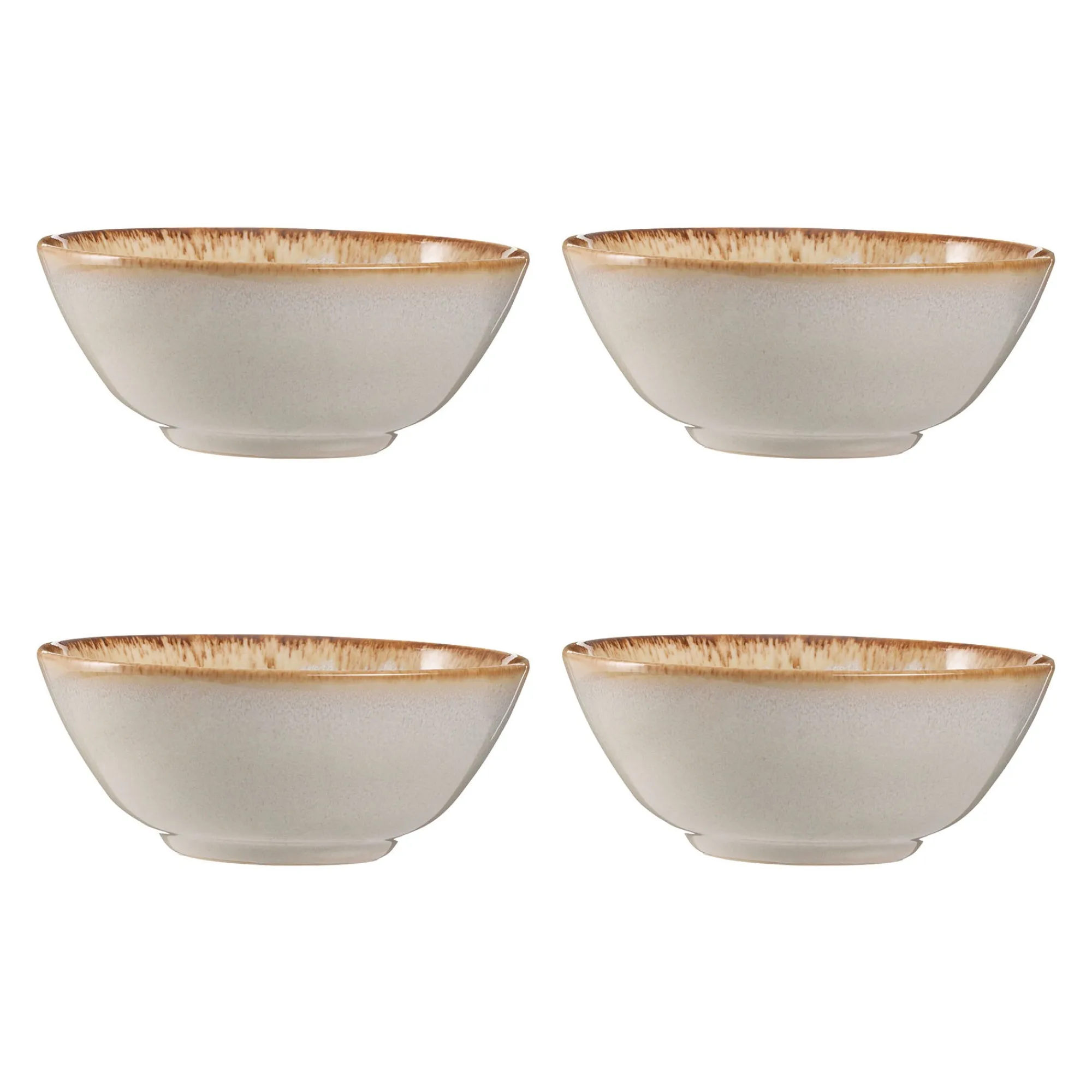 Bowls>Mason Cash Reactive Cream Set Of 4 Bowls 16.5cm