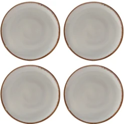 Plates>Mason Cash Reactive Cream Set Of 4 Dinner Plates