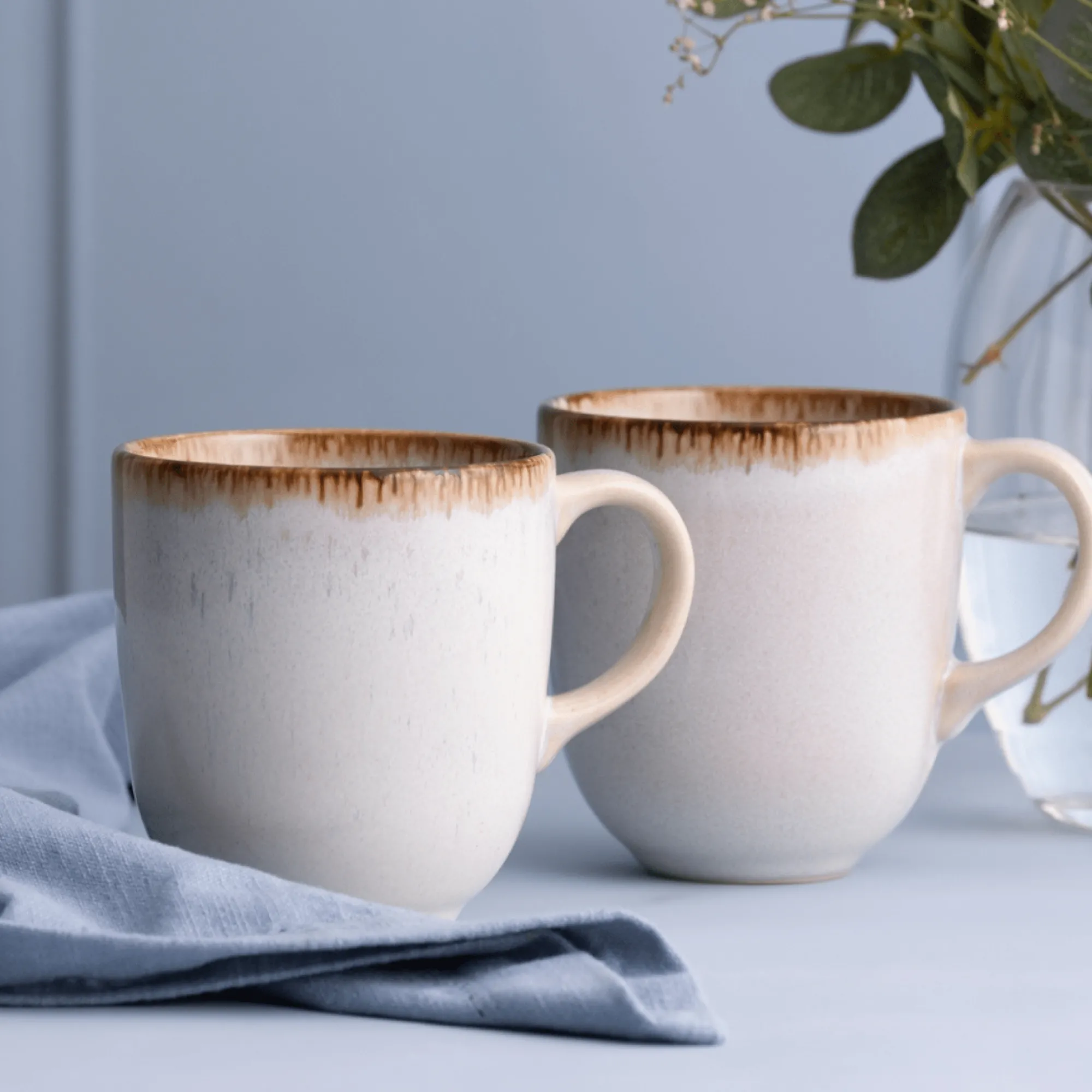 Mugs>Mason Cash Reactive Cream Set Of 4 Mugs 400ml