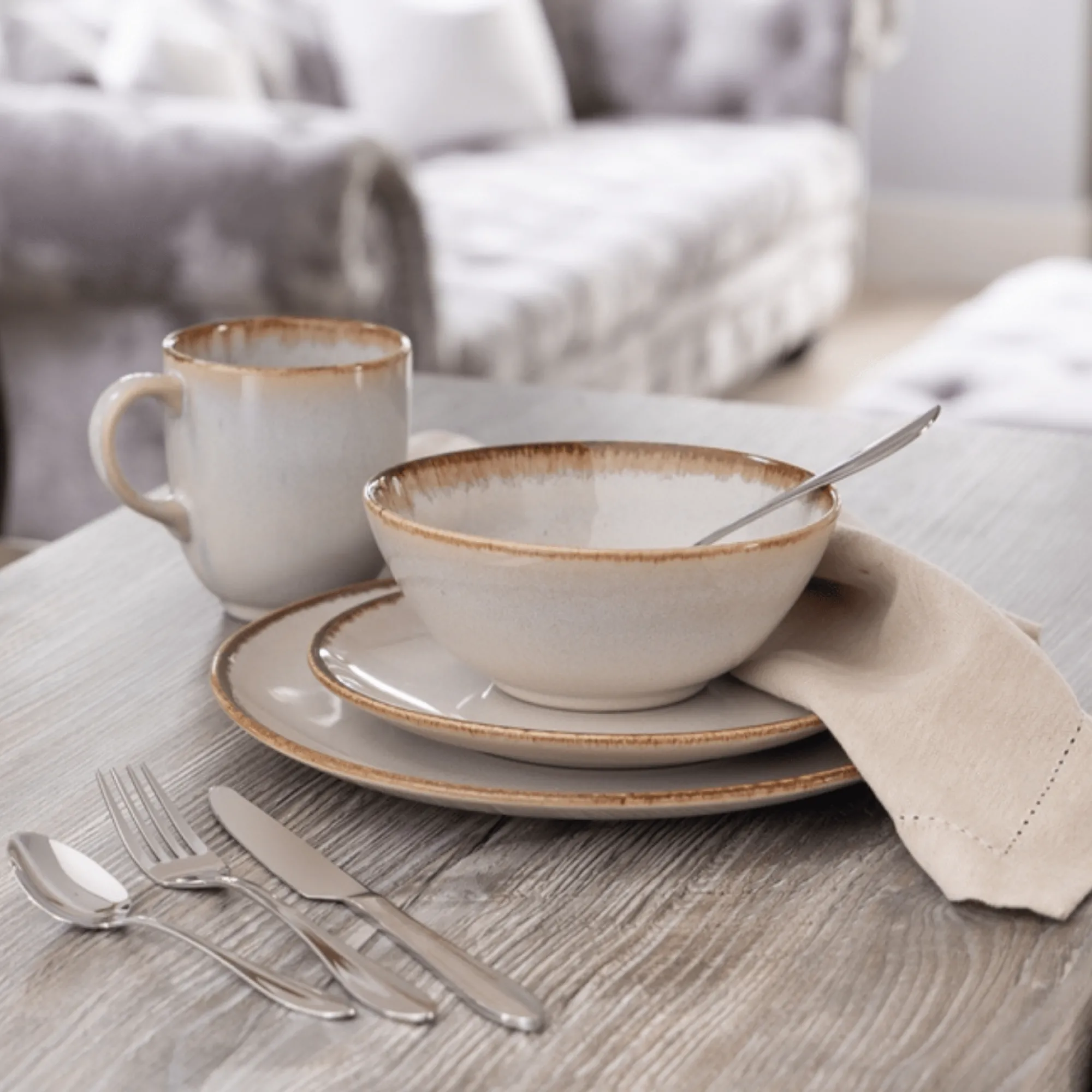 Bowls>Mason Cash Reactive Cream Set Of 4 Pasta Bowls
