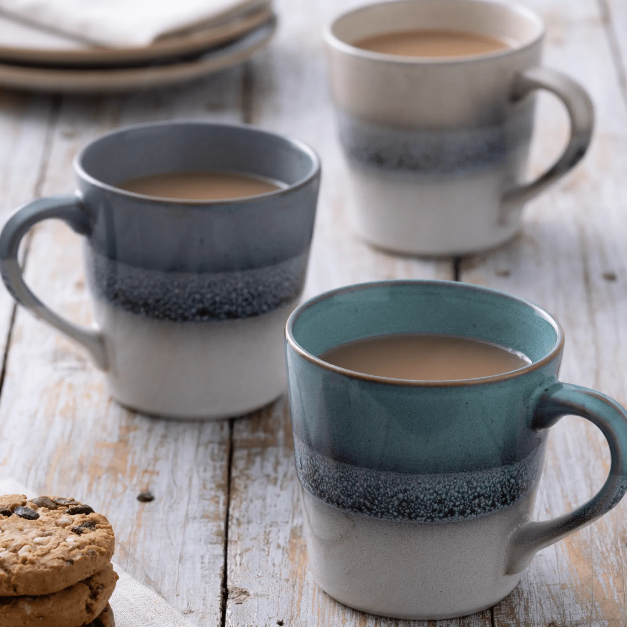 Mugs>Mason Cash Reactive Fade Set Of 4 Mugs Cream