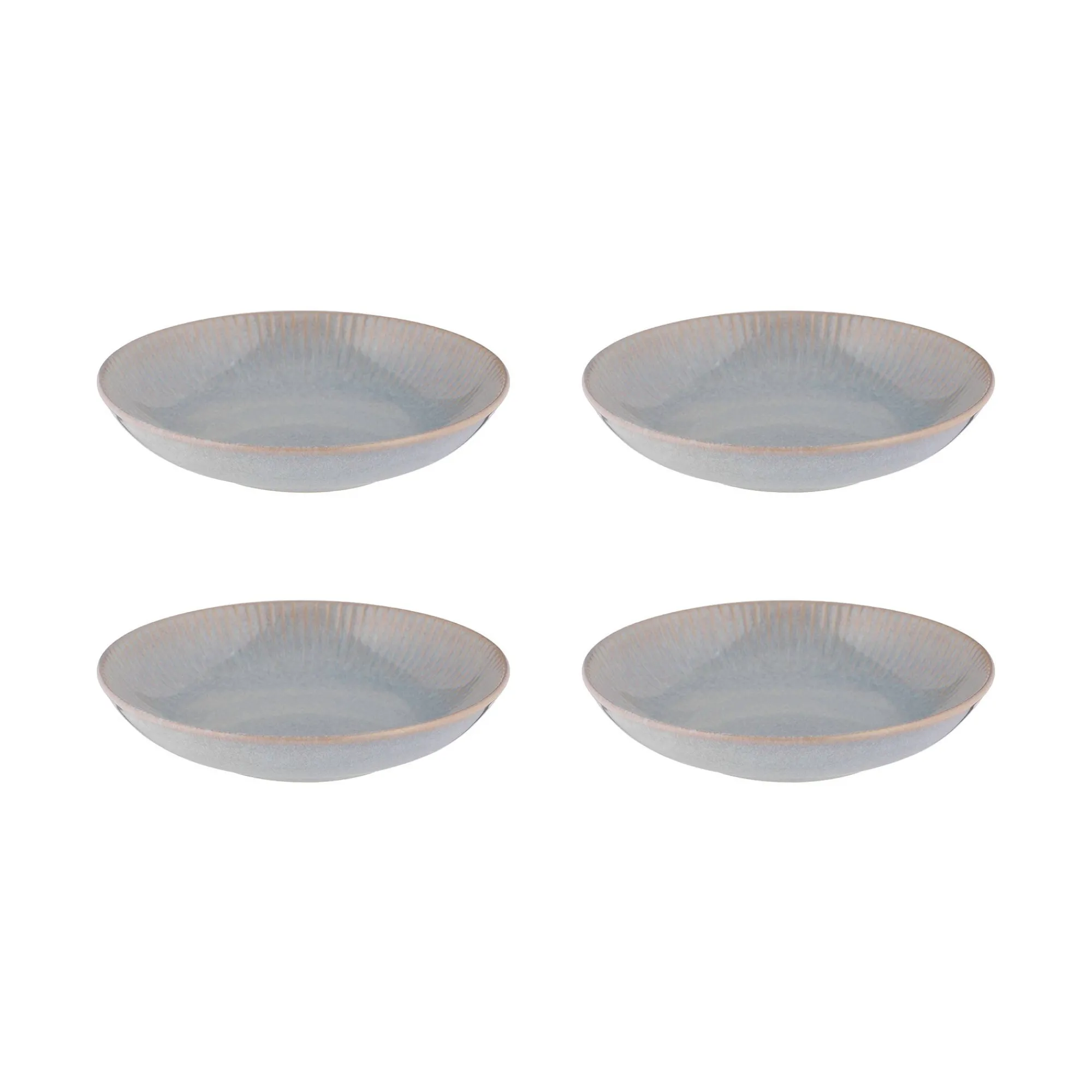Bowls>Mason Cash Reactive Linear Grey Set Of 4 Pasta Bowls