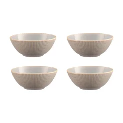 Bowls>Mason Cash Reactive Linear Grey Set Of 4 Bowls 16cm