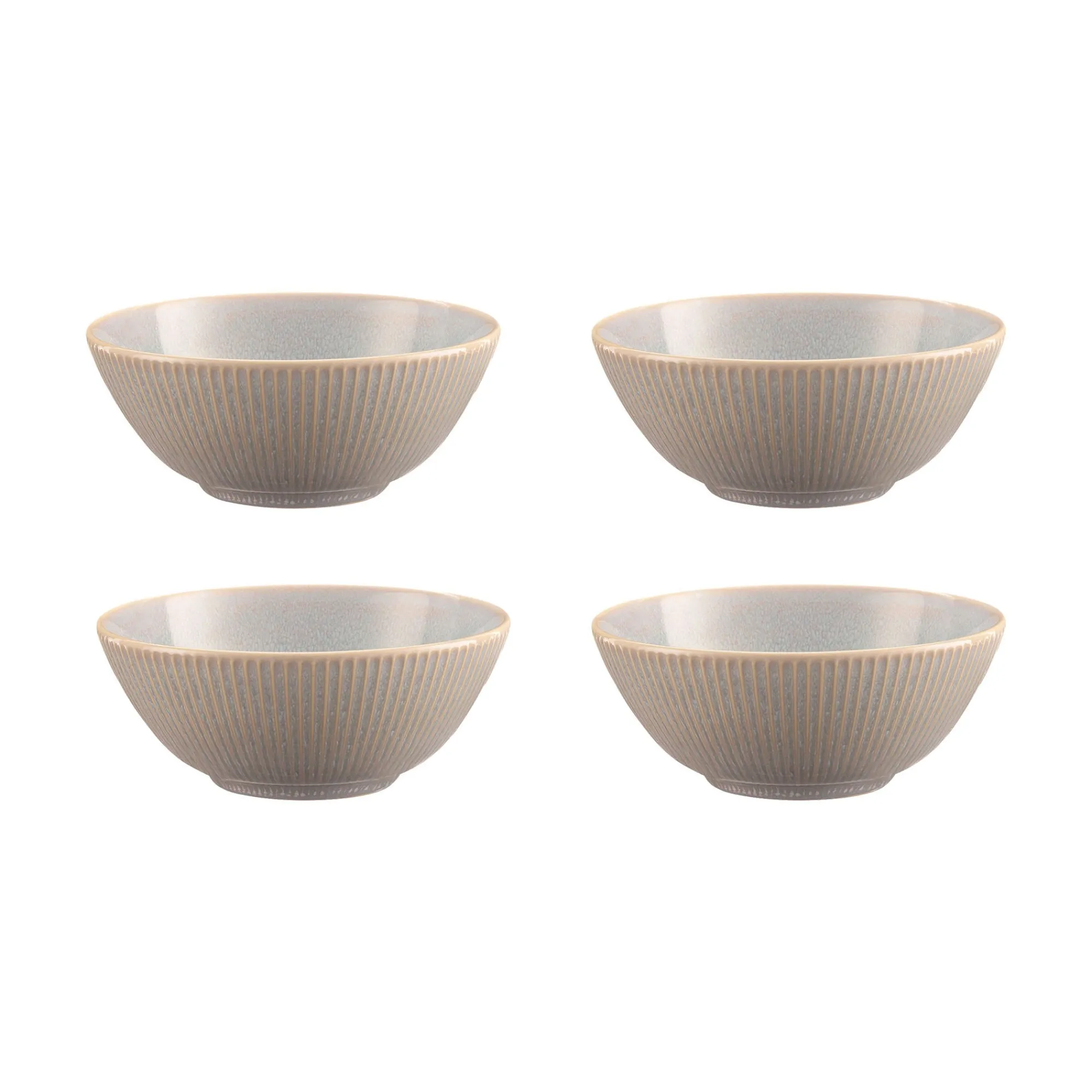Bowls>Mason Cash Reactive Linear Grey Set Of 4 Bowls 16cm
