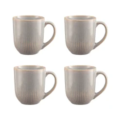 Mugs>Mason Cash Reactive Linear Grey Set Of 4 Mugs 400ml