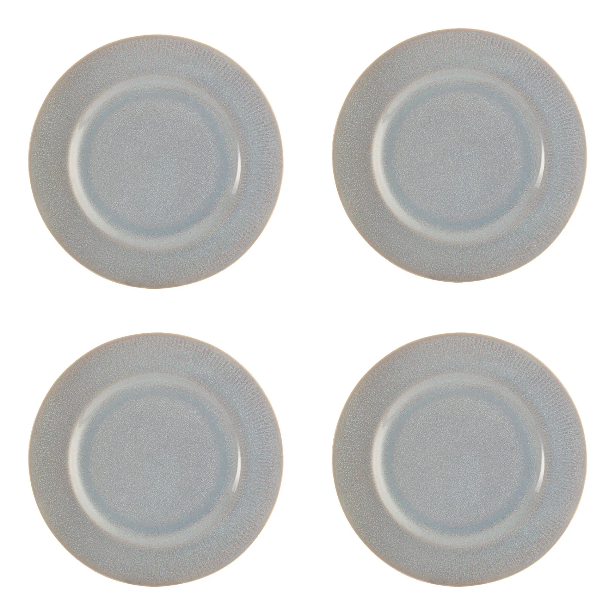 Plates>Mason Cash Reactive Linear Grey Set Of 4 Dinner Plates
