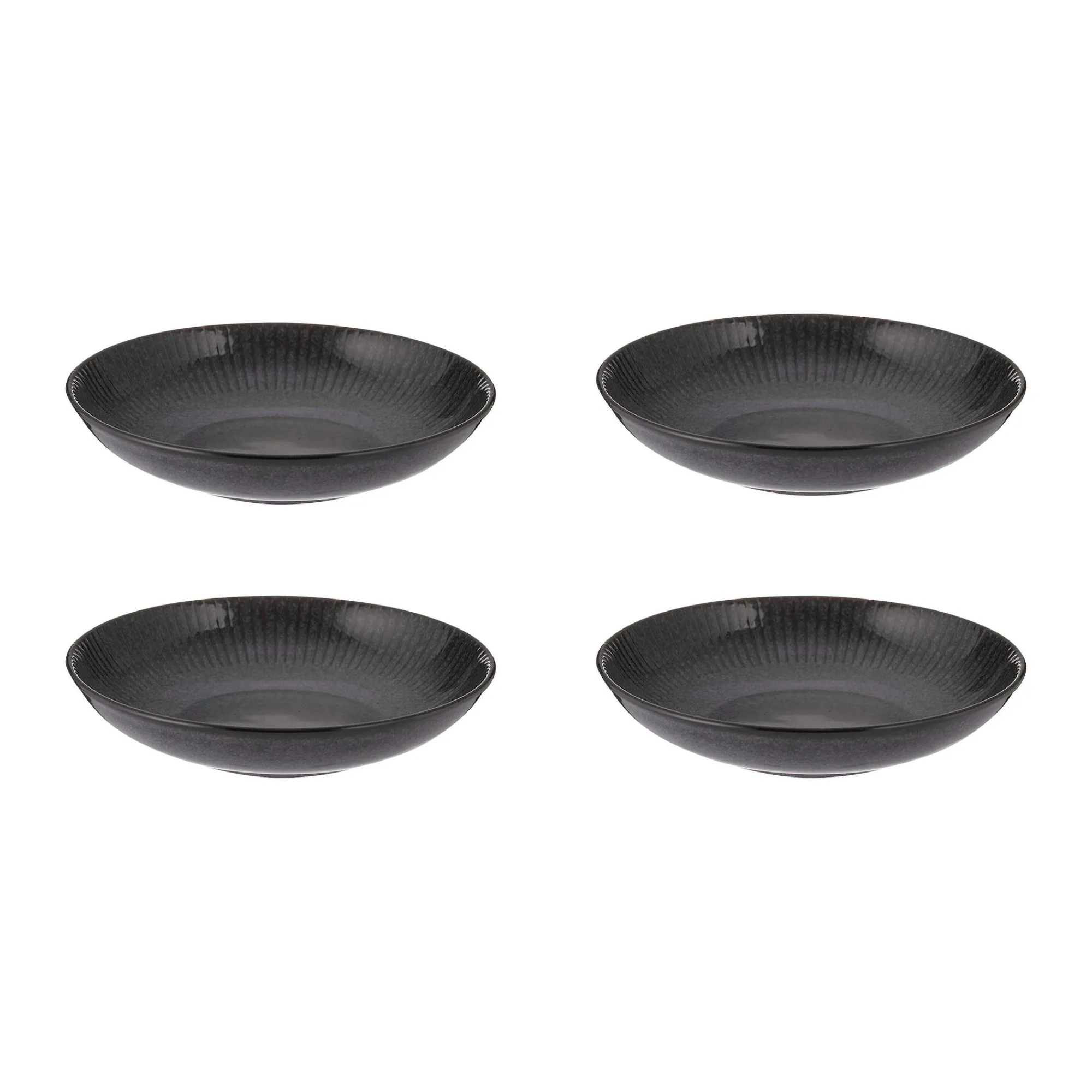 Mugs|Bowls>Mason Cash Reactive Linear Set Of 4 Black Pasta Bowls