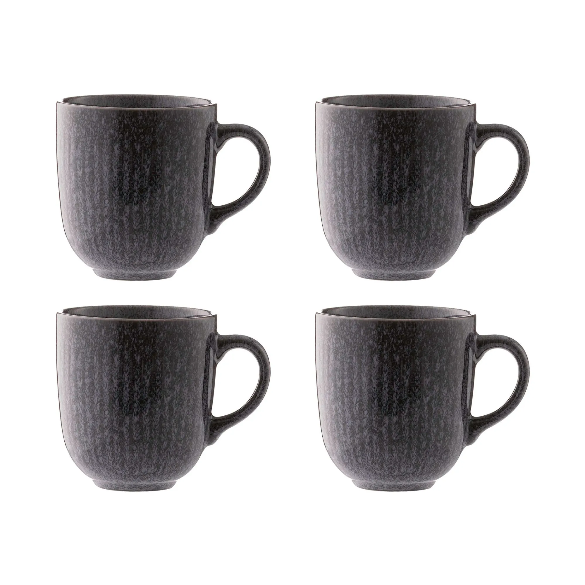 Mugs>Mason Cash Reactive Linear Set Of 4 Black Mugs