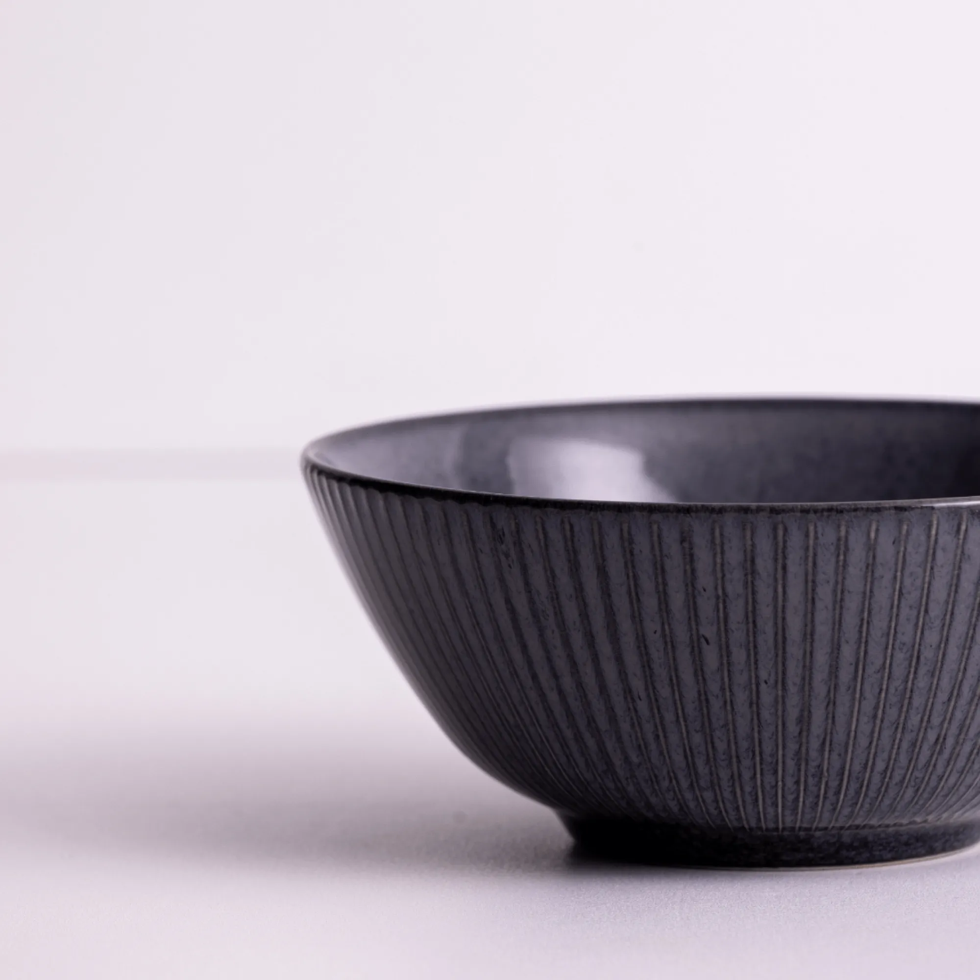 Bowls>Mason Cash Reactive Linear Set Of 4 Black Bowls 16cm