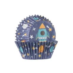 Cupcake Cases & Toppers>Mason Cash Set Of 48 Space Cases & Toppers