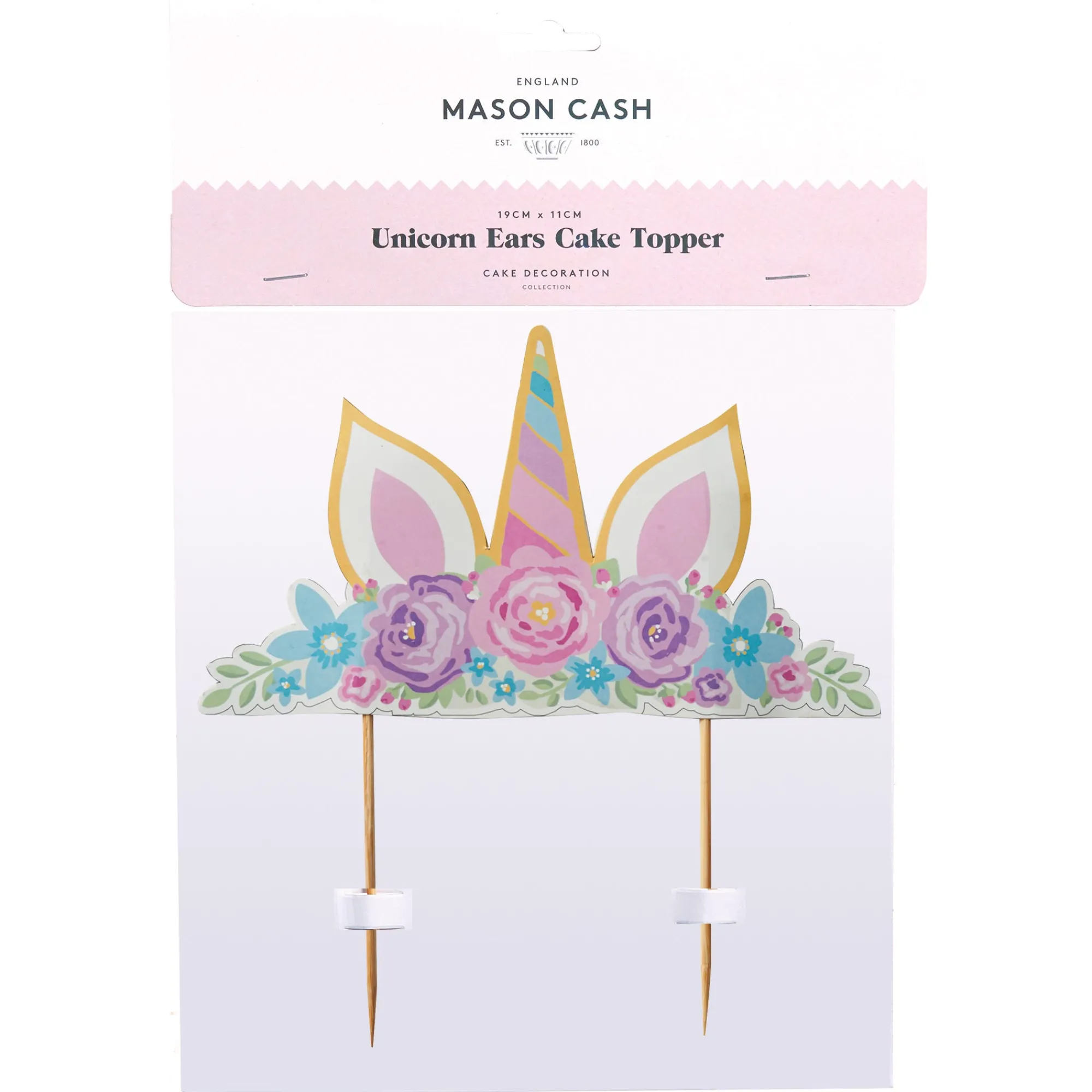 Cupcake Cases & Toppers>Mason Cash Unicorn Ears Topper