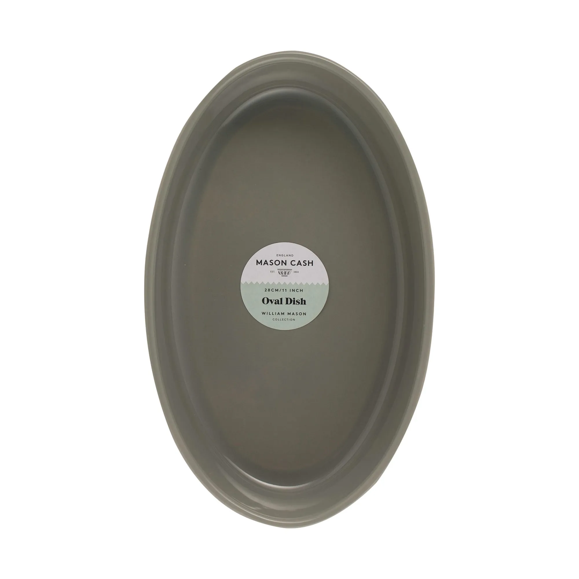 Oval & Pie Dishes>Mason Cash William Mason 28cm Grey Oval Dish