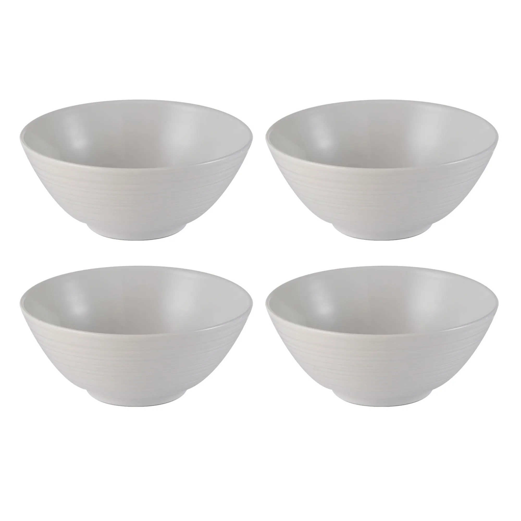 Bowls>Mason Cash William Mason Set 4 White Soup/Cereal Bowls