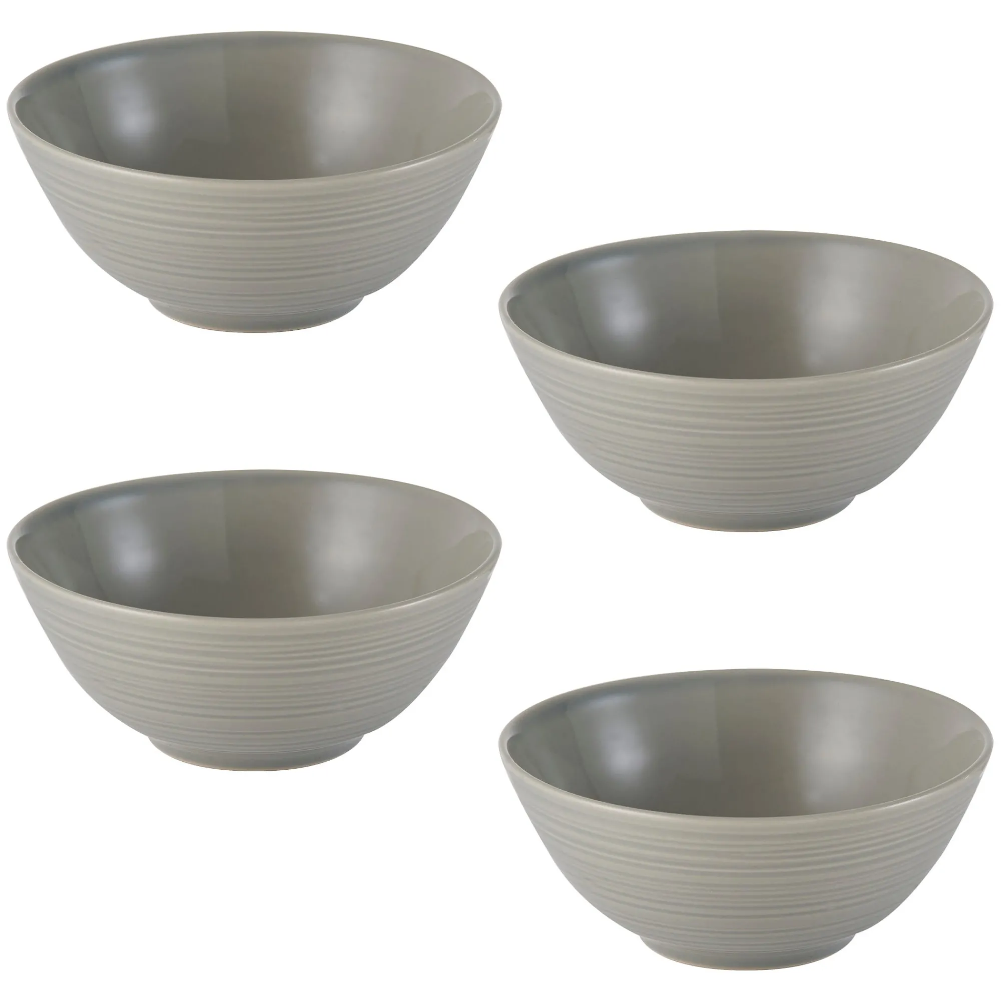 Bowls>Mason Cash William Mason Set Of 4 Grey Soup/Cereal Bowls